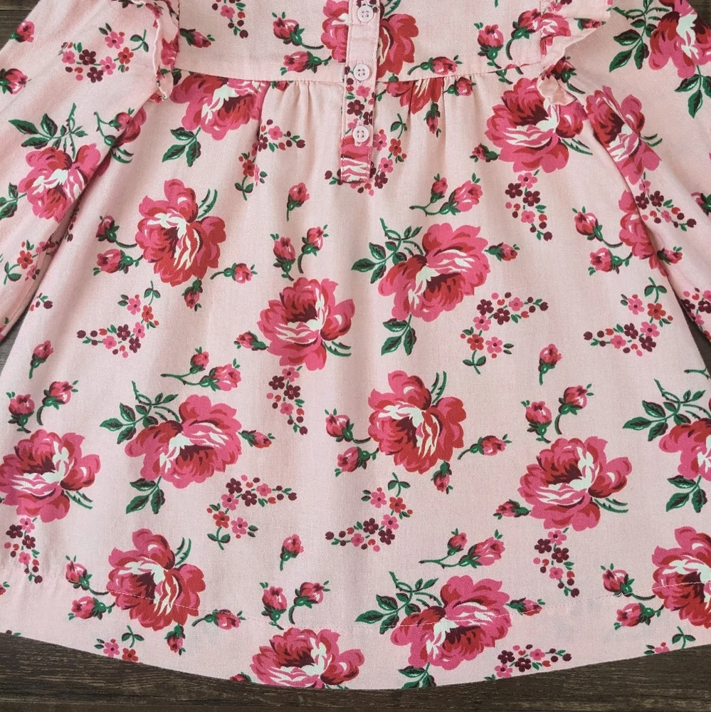 NWT Gap Pink Floral Ruffle Dress